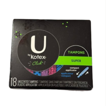 U by Kotex Click Compact Tampons, Super, Unscented Leak-Proof Protection... - $9.90