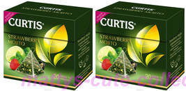 CURTIS Green Tea Strawberry Mojito SET of 2 BOXES X 20 = 40 Pyramids US ... - £9.33 GBP