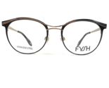 FYSH 3630 S200 Brille Rahmen Schwarz Gold Rund Voll Felge 51-18-138 - $55.74