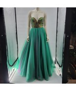 Night Moves Mardi Gras Ball Gown Womens 8 Green Purple Gold Jewels Strap... - $214.70