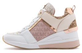 Womens Michael Kors Trainer Georgie Signature Rose Gold Sneakers 8.5 M NEW - $149.99