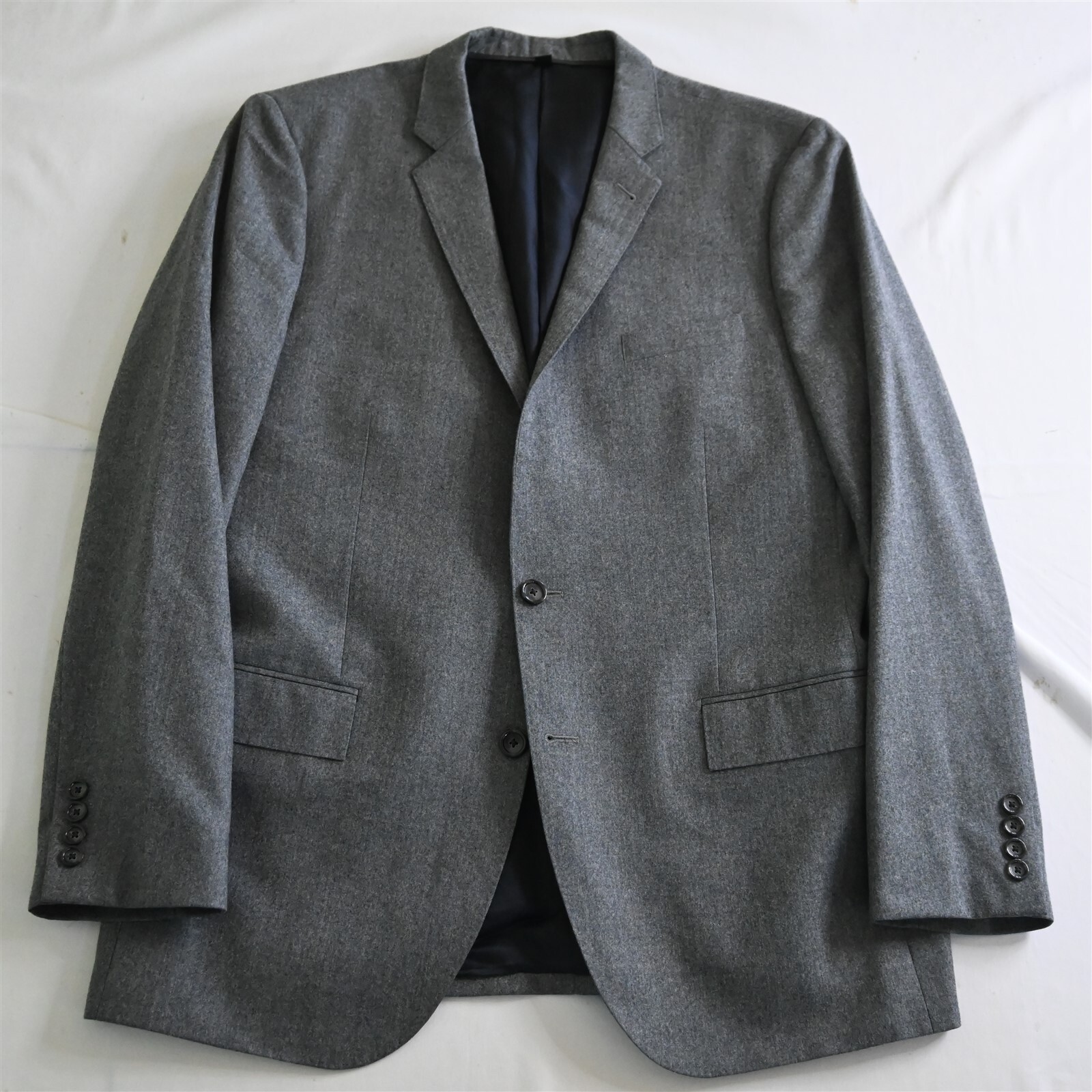 J.CREW 44L 30139 Ludlow Slim Gray Italian Flannel Suit Jacket Sport Coat - £75.88 GBP