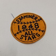 1948 Baseball Allstars Sew Sewn On Patch Examiners Wool Vintage Yellow  - £14.82 GBP