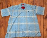 Y2K Short Sleeve L Button Down Light Blue/White Shirt PJ Mark NWT - £7.91 GBP
