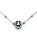 Sterling Silver 925 MA Michael Anthony Peace Charm OTC Ball Bead Chain N... - $47.52