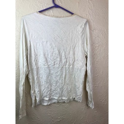GAP V Neck Long Sleeve Deep V Neck Tee T-Shirt Women's Top Size XL Item image 3