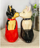Kissing Chihuahua Dogs In Red And Black Pump Heel Shoes Salt And Pepper ... - £13.42 GBP