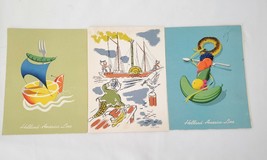 Lot of 3 ~1955 Holland-American Line Cruise Ship Menus EUC - £15.63 GBP