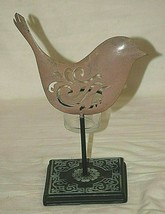 Metal Bird Tea Light Candle Holder w Candle Home Decor - $16.82