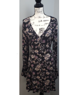 American Rag Cie Dress Womens 2XL Black Floral Long Sleeve V Neck Button... - €22,88 EUR