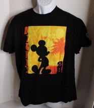 Neff Disney Mickey Mouse Silhouette Palm Tree Sunset Graphic T-Shirt Size Large - £12.46 GBP