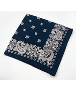 Vintage 20 x 21 Blue Paisley Bandana Handkerchief 100% Cotton Made In US... - £10.65 GBP