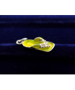 Sterling Silver Green Enamel Sandal Flip-Flop Bracelet Charm - $7.60
