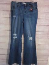 Est. 1946 Denim Distressed Jeans Size 14 Stretch Blue Bell Bottom Bootcut - £12.54 GBP
