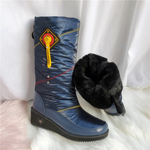 New Fashion Women Snow Boots Wedges High Heels Mid-Calf Boots Warm Tassels High  - £40.06 GBP