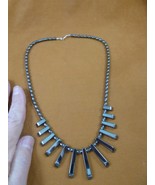 (v300-6) 18&quot; maxi fan style Black gray Hematite Beads GEM bead Necklace ... - $32.99