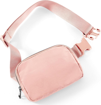Unisex Mini Belt Bag with Adjustable Strap Small Fanny Pack  Light Pink - $19.09