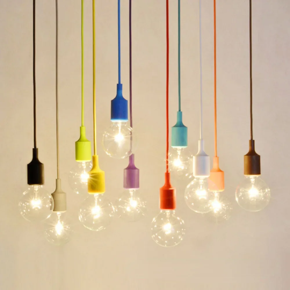 S pendant lights colorful indoor dining room living room silica gel decoration lighting thumb200