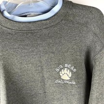Vtg 90s Sweatshirt Sz M Embroidered Big Bear Ski Grunge Gray BVD layered... - $24.68