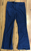 H&amp;M Navy Blue Boot Cut Slacks Flat Front Work Pants Womens 10 33“ x 32“ - £15.04 GBP