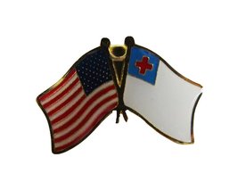 AES USA American Christian Christ Flags Bike Motorcycle Hat Cap Lapel Pin - $3.45