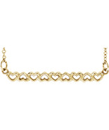  Heart Bar Necklace in 14K Yellow Gold, 14K White Gold or 14K Rose Gold - $123.90 CAD+