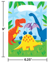 Dinosaur Friends Favor Bags (8) - Dino Birthday Party Supplies - $1.55