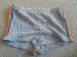 Vintage Rainbow Side Stripe Gay Pride Booty Shorts Grey Size 14 Daisy Dukes - £10.38 GBP