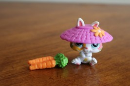 Littlest Pet Shop 1067 Deco Bunny Rabbit Wht Colorful Flowers Blue Eyes ... - $186.21 MXN