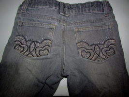 FADED GLORY girls gray JEANS 5 pockets 2 embroidered, belt loops  (jeans?) - £7.00 GBP