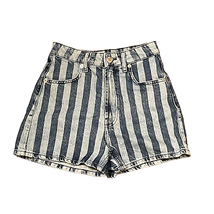 Zara Womens Denim Jean Shorts Size 2 Blue Striped 24X3 Colorful Jeans Short - £15.56 GBP