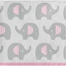 Little Peanut Girl 16 Ct Beverage Napkins Pink Elephant Baby Shower - £2.77 GBP