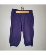 Danskin Now Capri Pants Womens Medium 8/10 Elastic Leg Bottom Blue - £10.79 GBP