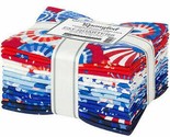 Fat Quarter Bundle Wishwell Spangled Patriotic 16 Cotton Fabric Precuts ... - $59.97