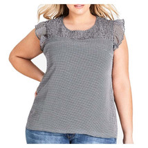 City Chic Plus Size Smocked Top, Black, Size 16W - £13.67 GBP