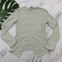Derek Lam 10 Crosby Womens Striped Top Size XS Cream Black Cross Back Tee - $18.80