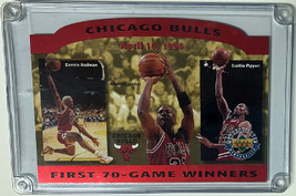 Chicago Bulls First 70-Game Winners 1996 Jordan/Pippen/Rodman Upper Deck Oversiz - £19.94 GBP