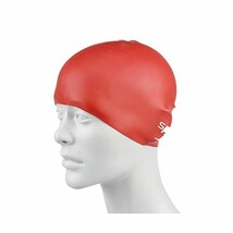 Speedo Kids&#39; Plain Moulded Silicone Swim Cap - Red, One Size  - $15.00