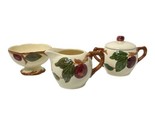 Franciscan Apple Fruit Pattern Sugar Bowl w/ Lid Creamer small bowl USA ... - $28.99