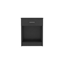 Nightstand Coco, Single Drawer, Lower Shelf - Black - £63.25 GBP