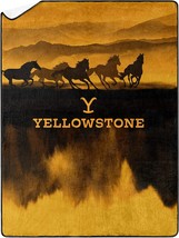 Wild Horses 60" X 80" Northwest Yellowstone Oversized Silk Touch Sherpa Throw - $59.96