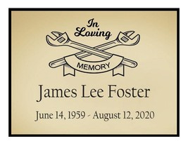 Crossed Tools Name Plates For Cremation Urns - $384.10 MXN