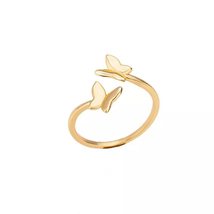 Double Butterfly Wrap Around Ring with Adjustable Thumb Open Rings for Women Jew - £20.35 GBP