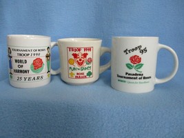 Lot Of 3 Different Boy Scouts Tournament Of Roses Troop Mugs (1990, 1991 &amp; 1995) - £10.17 GBP