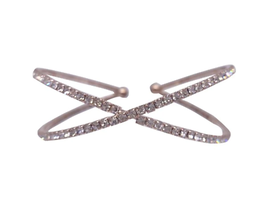 Luxury Crossed Adjustable Rhinestone Bracelet - £12.82 GBP