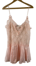 Vintage 1960s Babydoll Nightie Nightgown Lingerie Pink Lace Large Union Made - £110.78 GBP