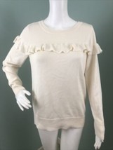 Women&#39;s Banana Republic Factory Ivory Ruffle Pullover Sweater Sz Medium - $19.79