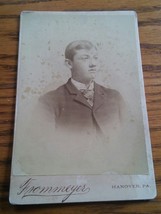 015 VTG Cabinet Card Photograph Young Man in Suit Hanover PA DA Frommeyer - £8.01 GBP