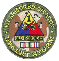 ARMY IST ARMORED DIVISION DESERT STORM  RIBBON  4&quot; EMBROIDERED MILITARY ... - £23.63 GBP