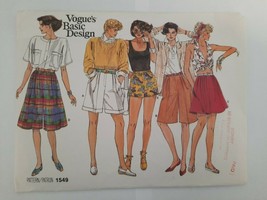 Vintage 1980&#39;s Vogue&#39;s Basic Design 1549 ~ Misses Shorts 4 Versions ~ Si... - £7.08 GBP